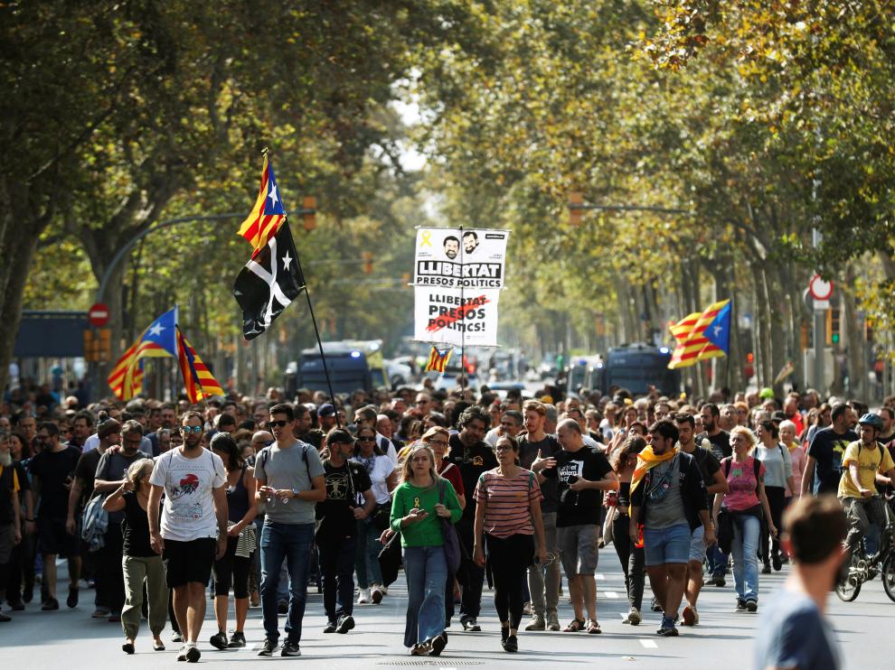 Manifestación independentista en Barcelona.
