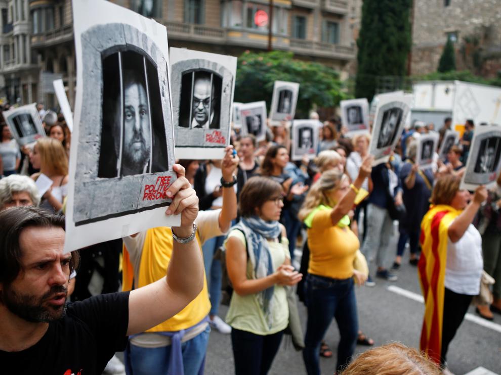 Concentración en Barcelona en apoyo a los presos