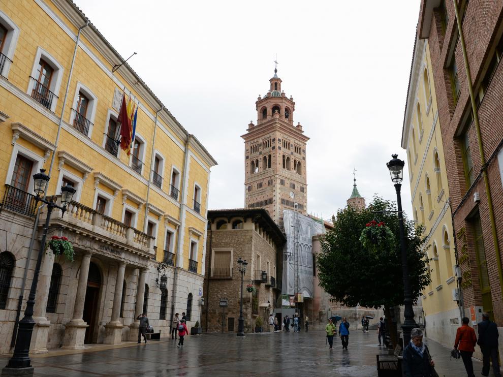 La torre de la catedral de Teruel tras la restauración de su exterior.