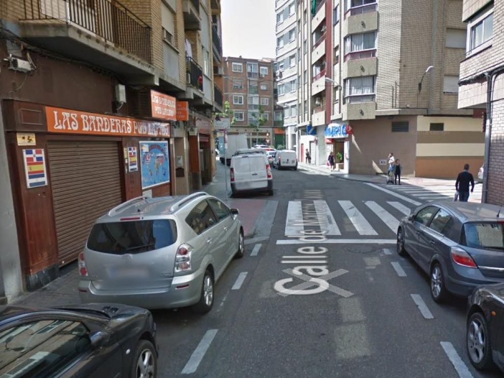 Imagen de la calle de Marcos Zapata de Zaragoza, donde se produjeron los hechos.