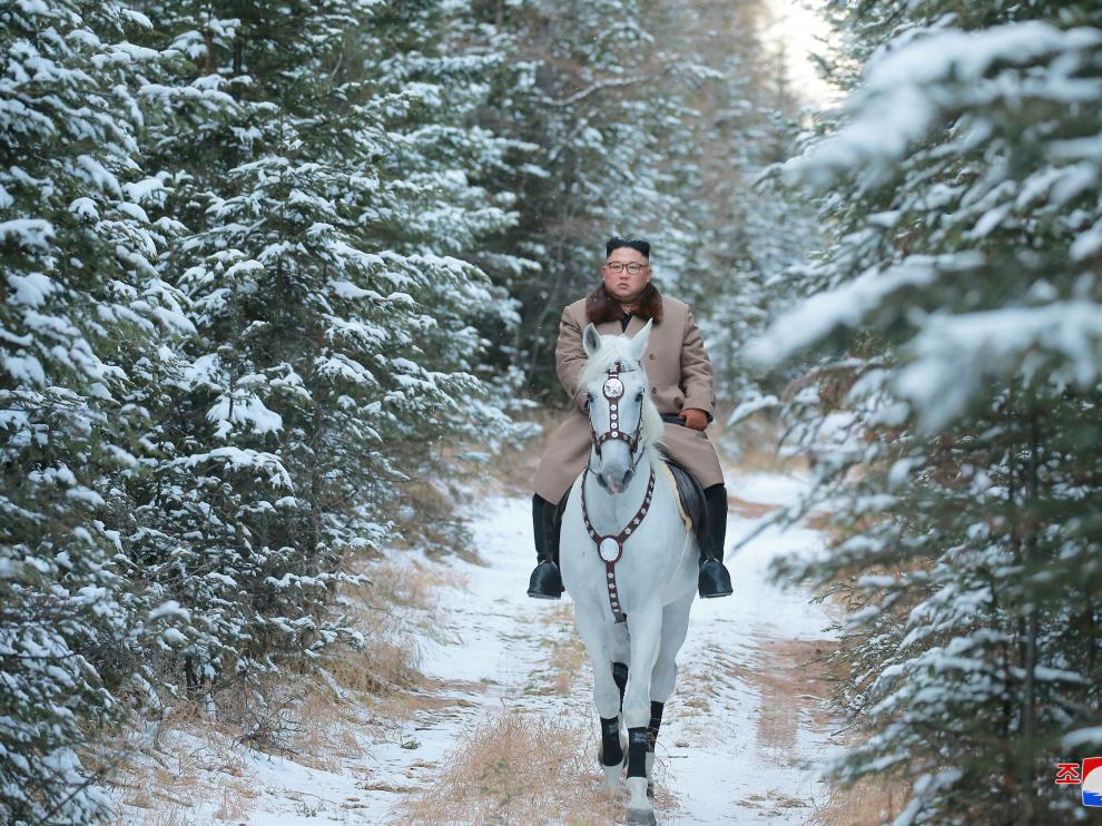 Kim Jong-un, a caballo