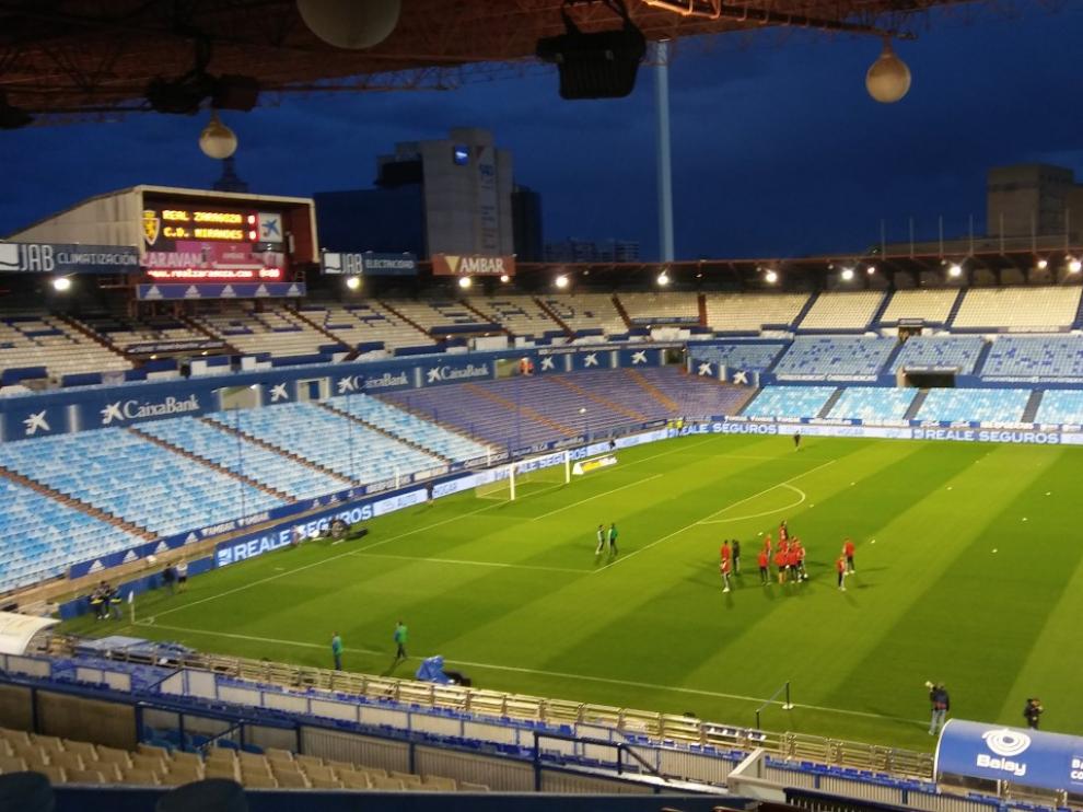 La Romareda, una hora antes del partido