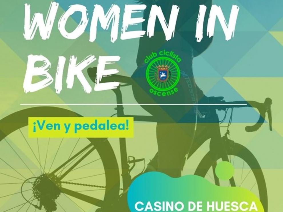 Cartel de la primera salida del grupo de Women in Bike del Club Ciclista Oscense.