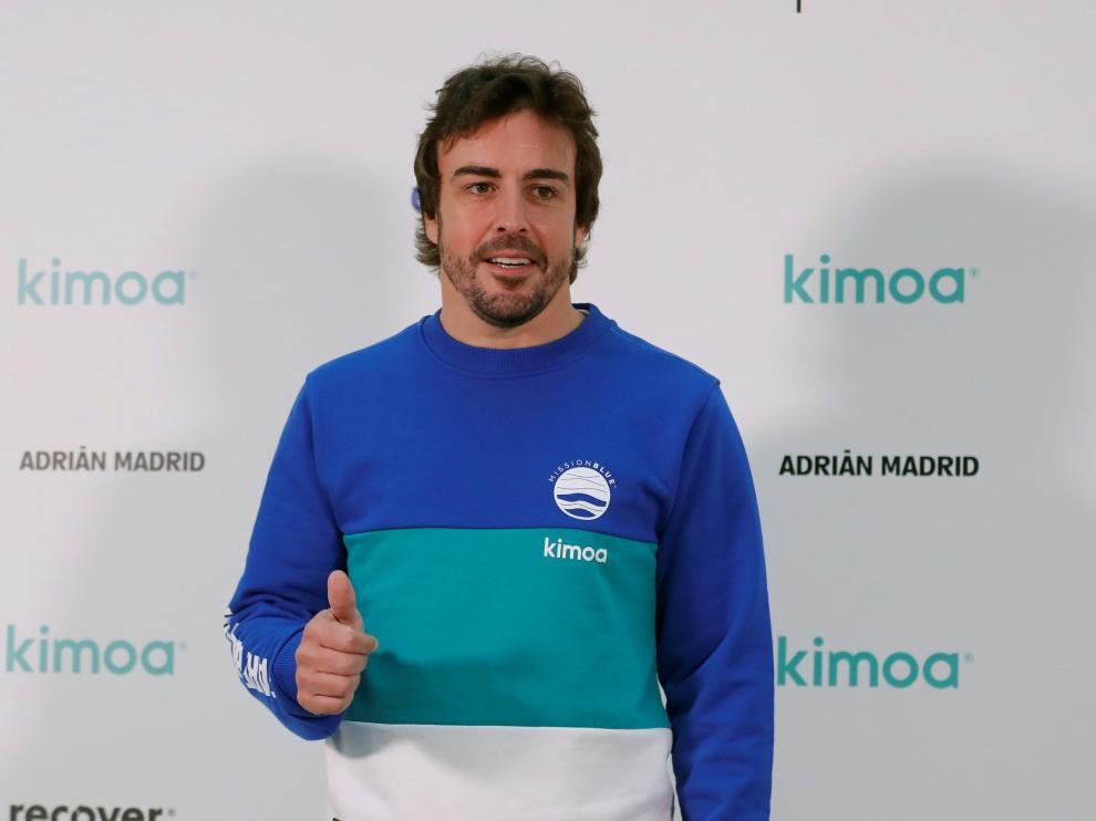 El doble campeón del mundo de Fórmula Uno, Fernando Alonso, presenta el proyecto "Mission Blue x Kimoa" en la sede de eBay en Madrid