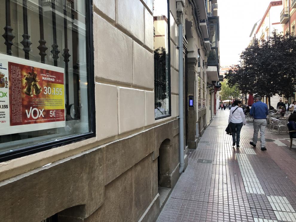 Imagen de la sede de Vox en Zaragoza