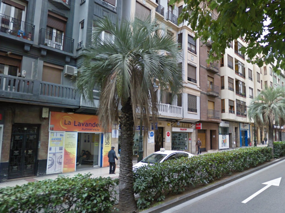 Zona de la calle de Conde Aranda en la que se ha producido el incendio.