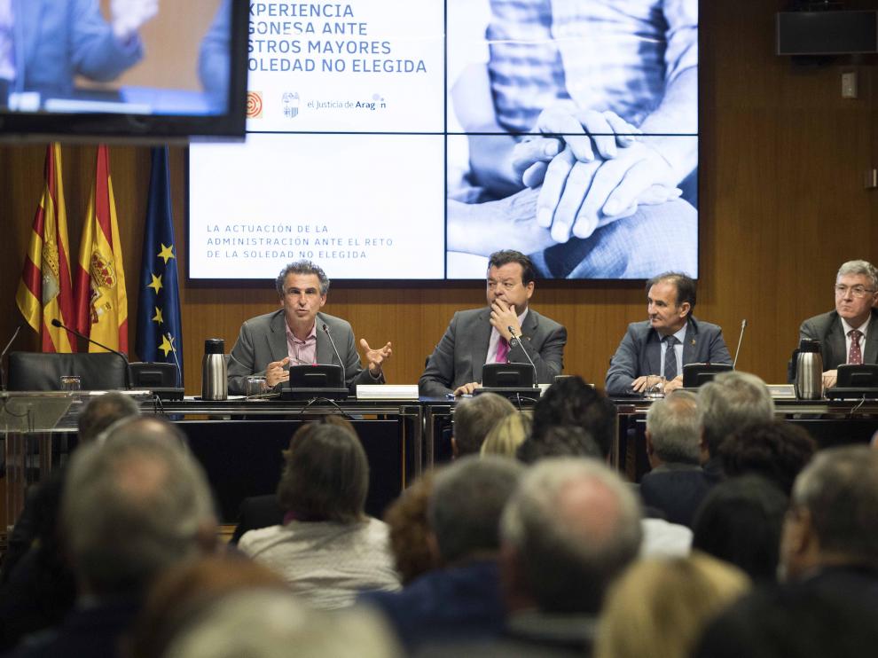 De izquierda a derecha, Francisco Falo, Luis Zubieta, Ángel Lorén y Joaquín Santos.