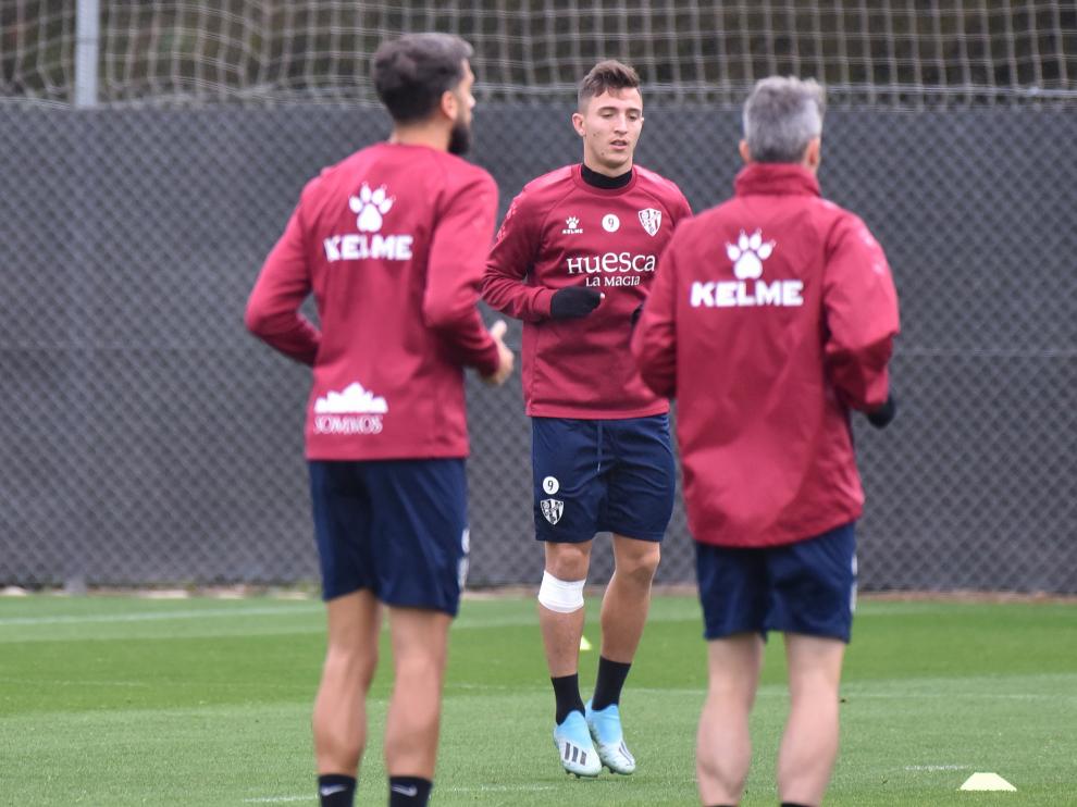 Dani Escriche, durante el entrenamiento matinal de este miércoles.