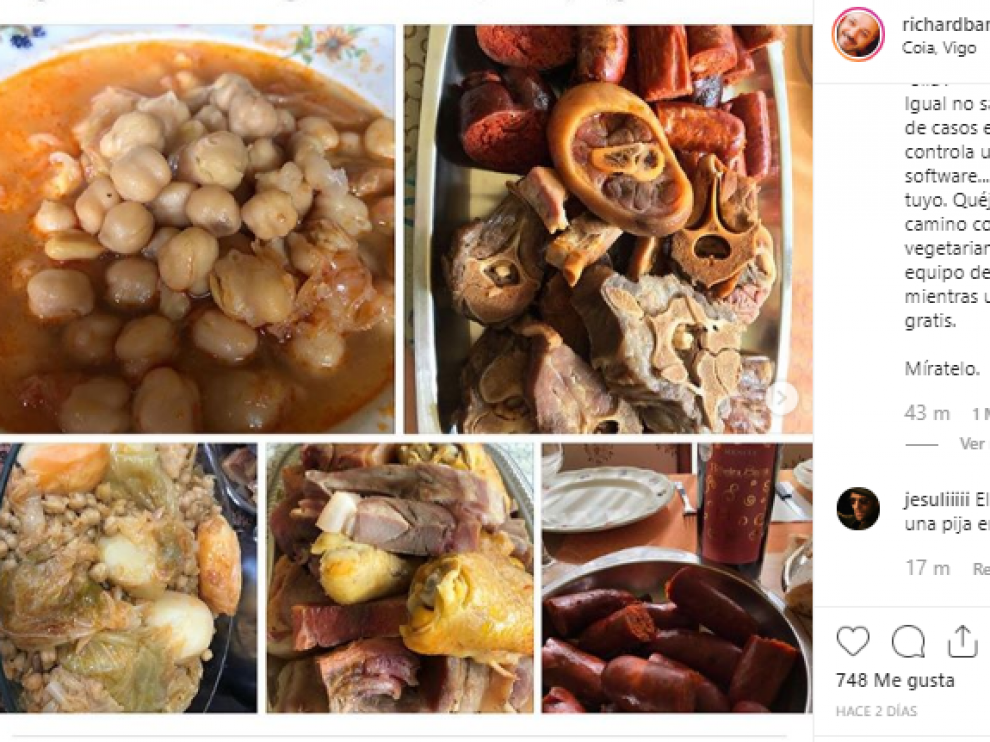 Instagram elimina fotografías de un cocido gallego por "violencia gráfica"
