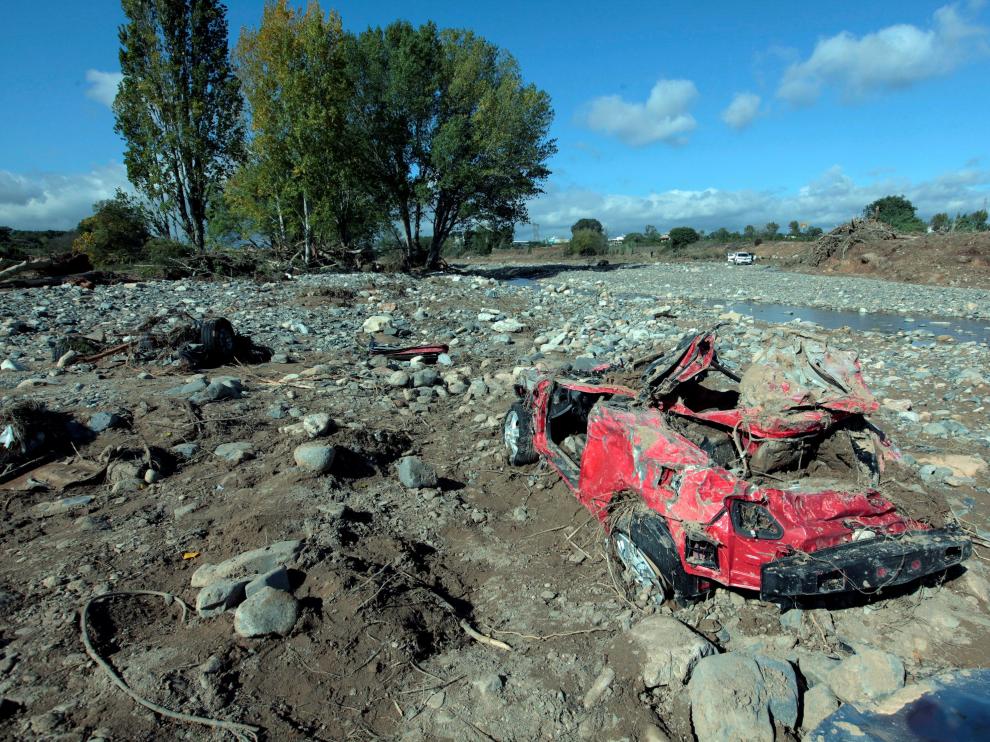 Aspecto del coche en el que viajaban los dos desaparecidos en L’Espluga del Francolí.