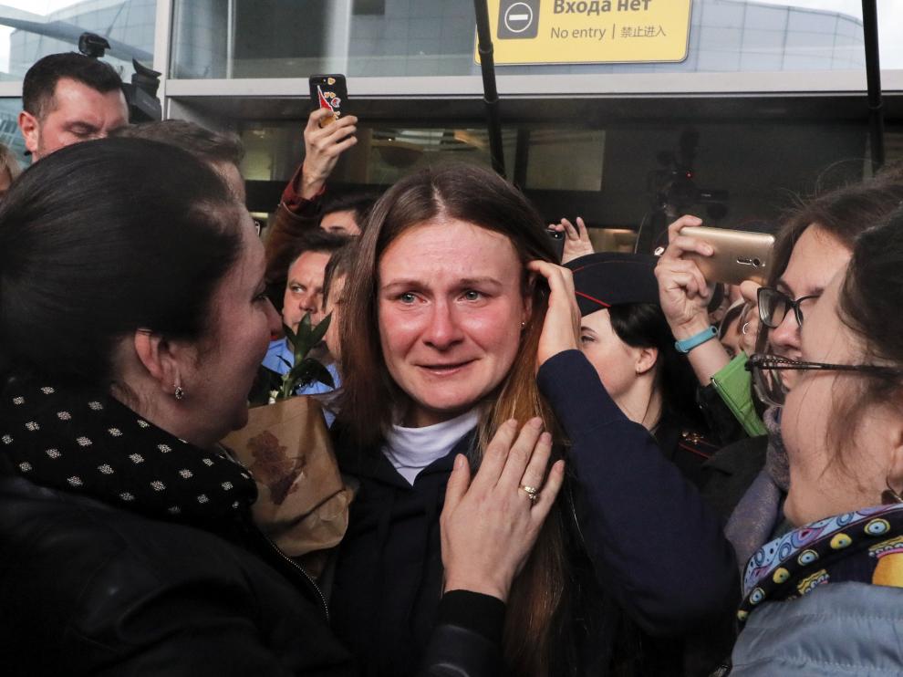Llegada de la presunta espía rusa en Estados Unidos, María Bútina, a Moscú.