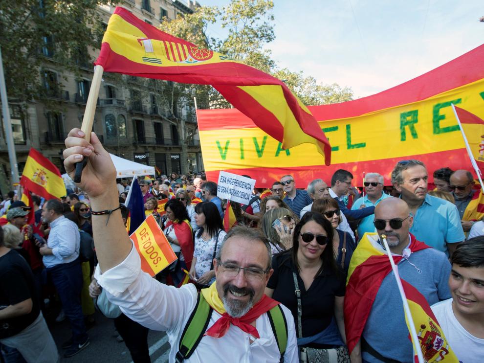 Manifestación constitucionalista en Barcelona.