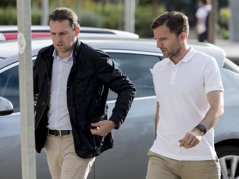 Luis Carlos Cuartero, director general del Real Zaragoza, junto con Lalo Arantegui, director deportivo.