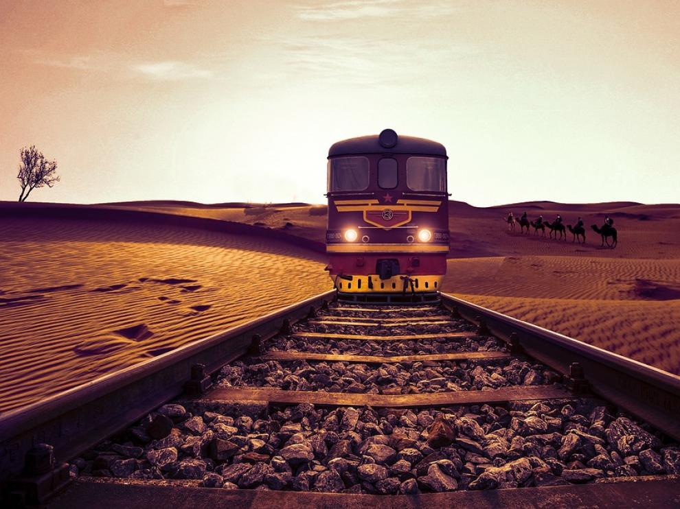 Imagen de un tren en Egipto.