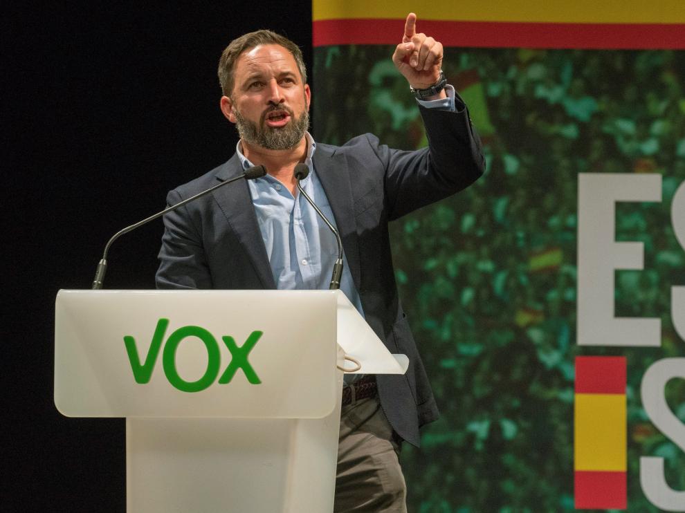 Abascal en un acto de precampaña