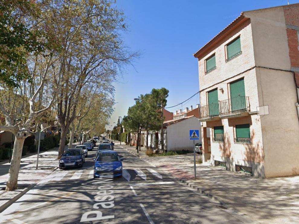Calle de La Sagrada, en el barrio zaragozano de Monzalbarba.