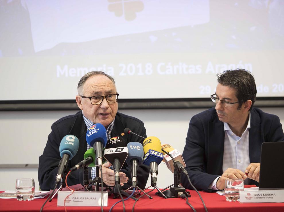 Carlos Sauras y Jesús Luesma durante la presenatción de la Memoria esta mañana