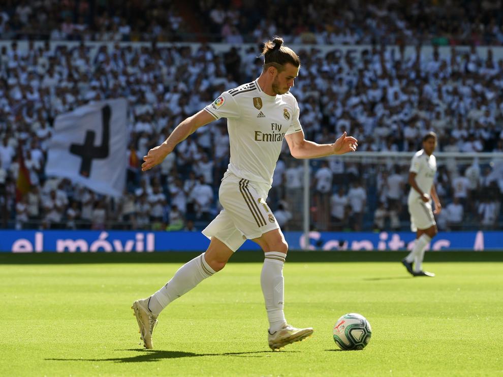 Gareth Bale en el partido de Liga ante el Granada en el Santiago Bernabéu.