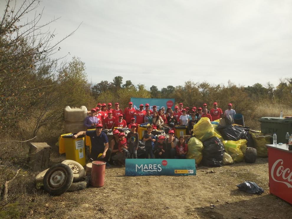 El Soto del Francés, en Zaragoza, fue el escenario de una acción de ‘Mares Circulares’ con la recogida de 663 kilos de residuos.