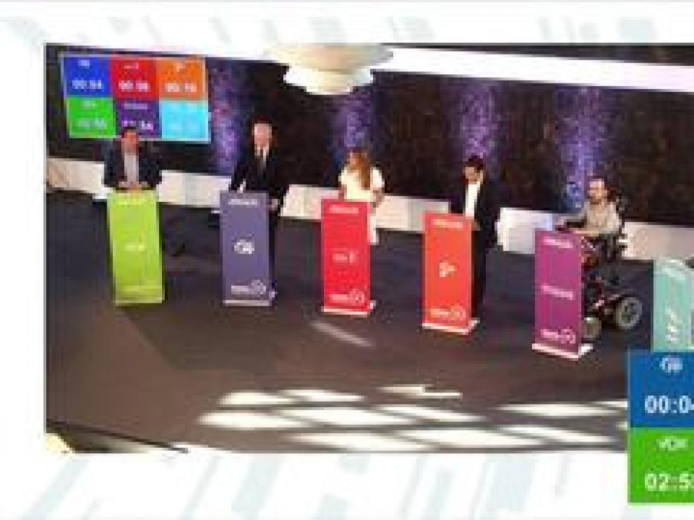 Momento de reproches en el debate HERALDO entre los candidatos a Zaragoza.