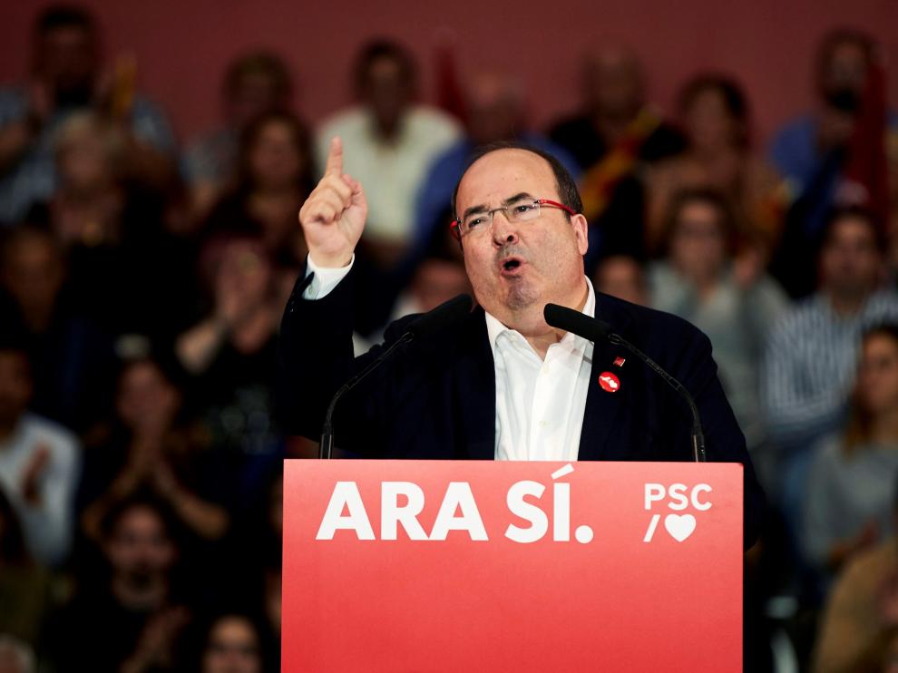 El líder del PSC, Miquel Iceta, en un acto preelectoral.