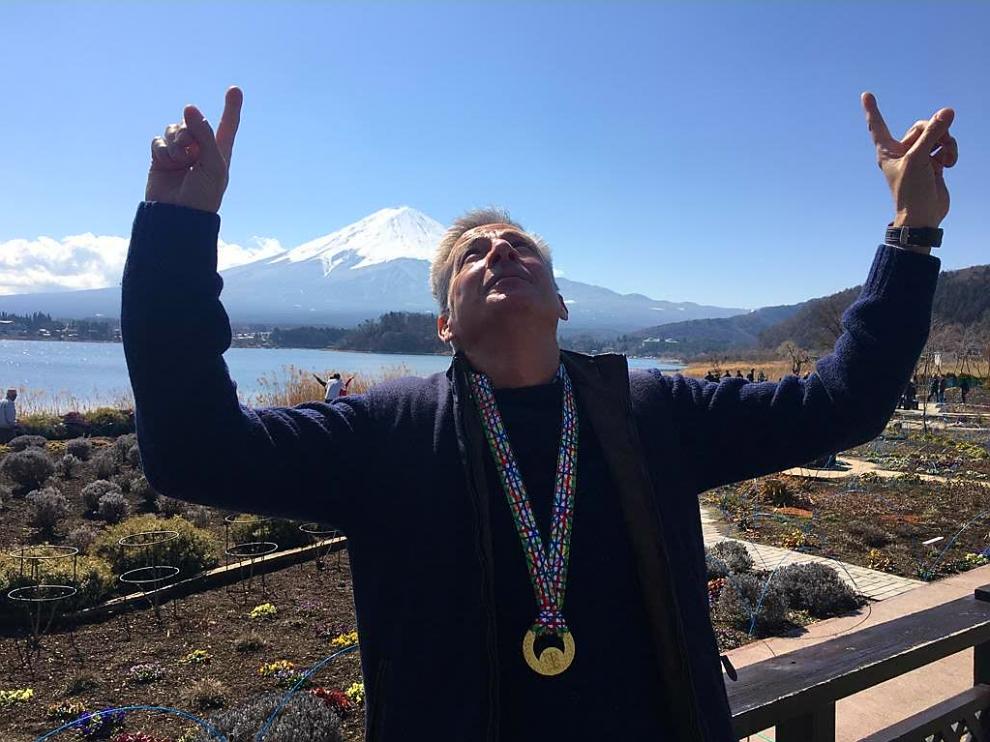 Juan Pablo Pardos, a la conclusión de la maratón de Tokio.