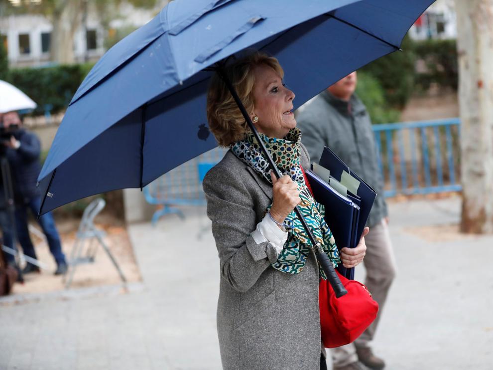 Esperanza Aguirre a su llegada, el pasado 18 de octubre, a la Audiencia Nacional.