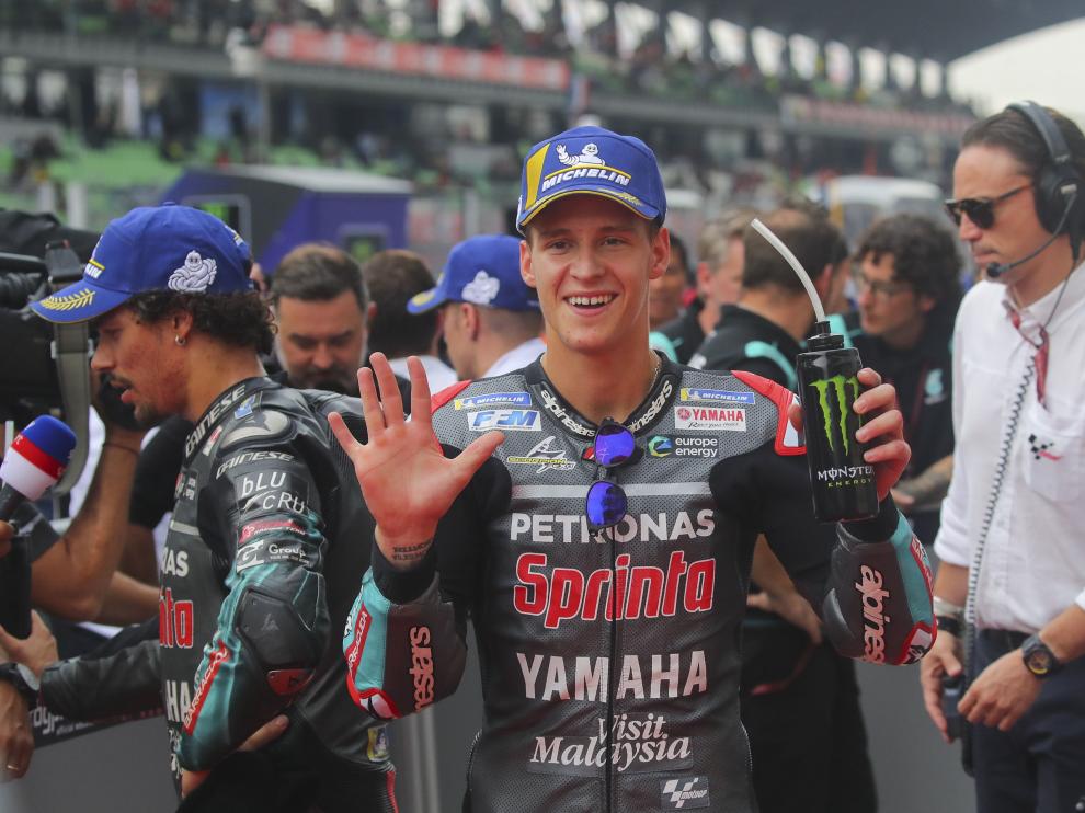 Fabio Quartararo, tras lograr la 'pole position' en Sepang.