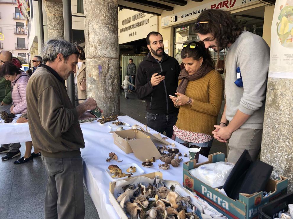 La plaza del Mercado de Barbastro se lleno de amantes de las setas.