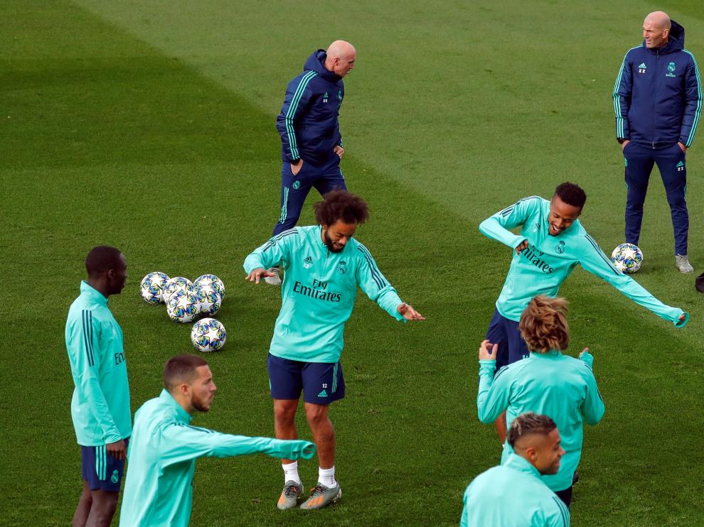 Entrenamiento de este martes del Real Madrid.