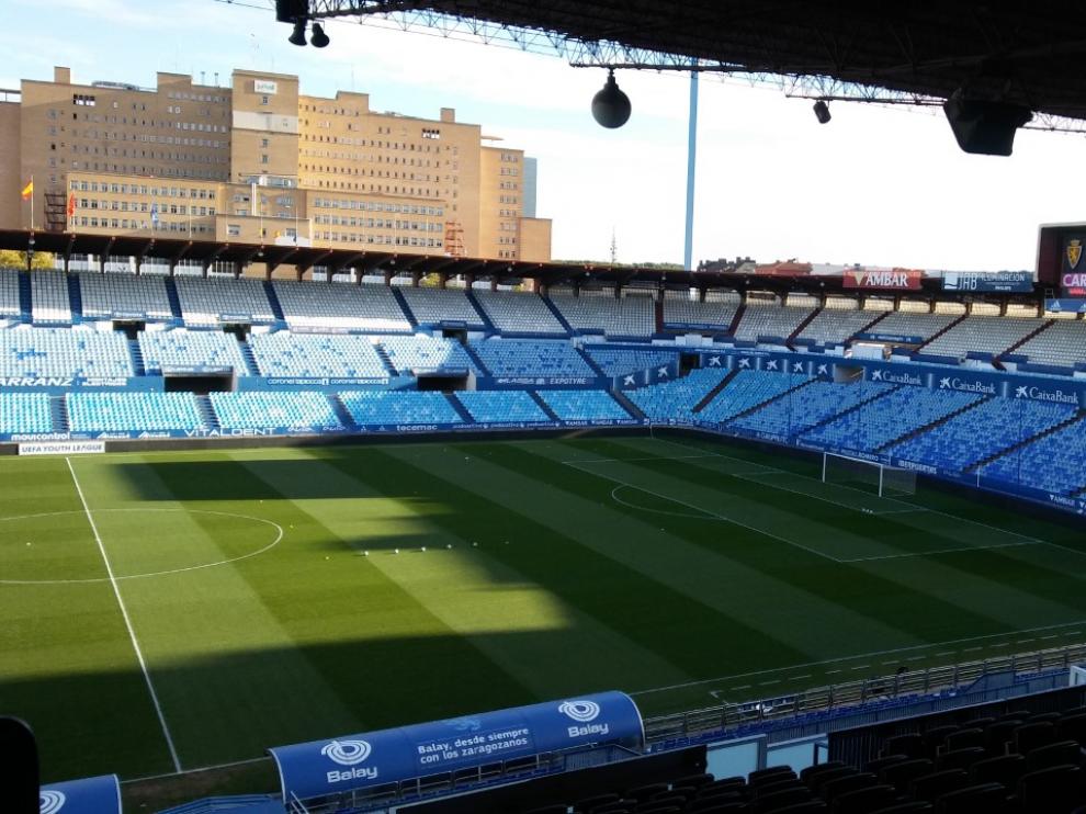 La Romareda, antes del Real Zaragoza juvenil-Apoel.