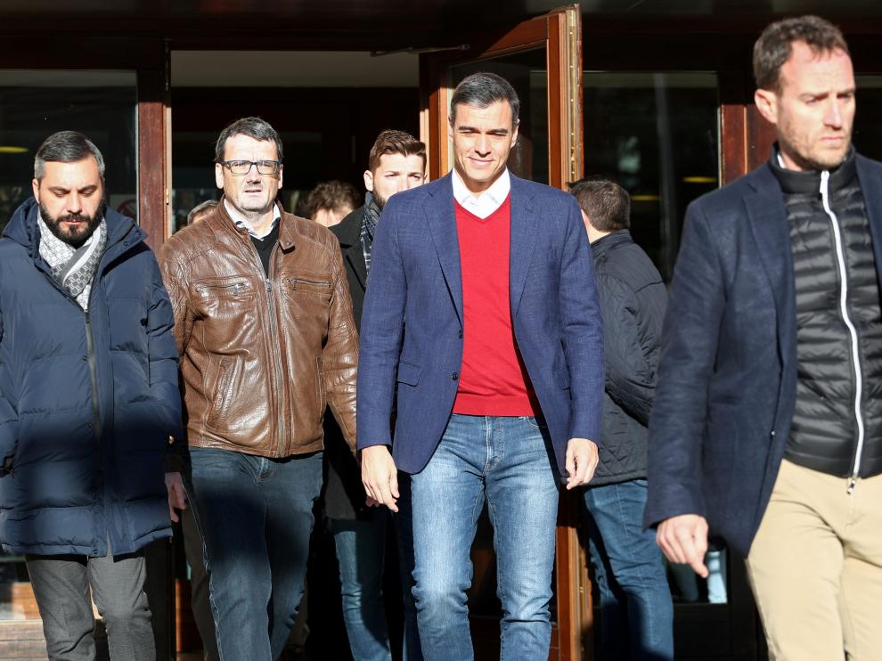 SEl candidato del PSOE, Pedro Sánchez, tras votar
