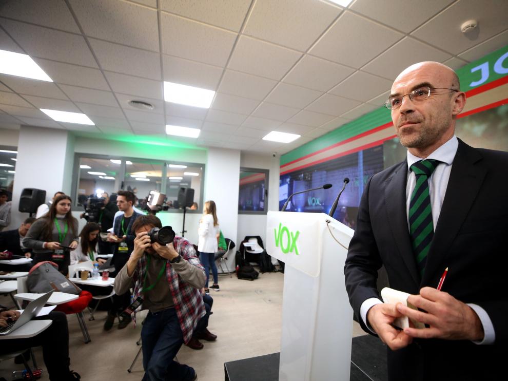 El eurodiputado de Vox, Jorge Buxade, ha valorado los primeros datos de participación.