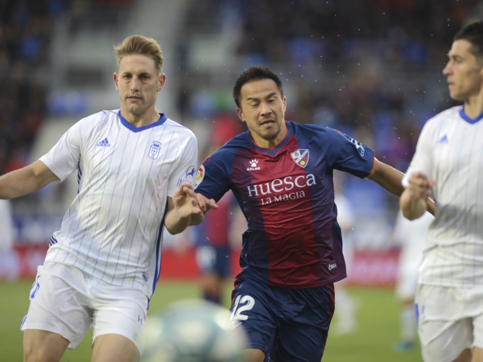 Shinji Okazaki, en el partido con el Oviedo.