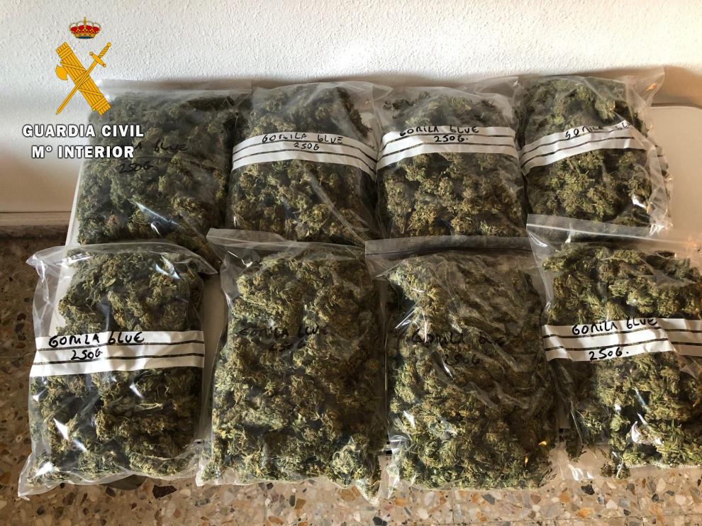Intervienen 8,5 kilos de marihuana en la provincia de Huesca