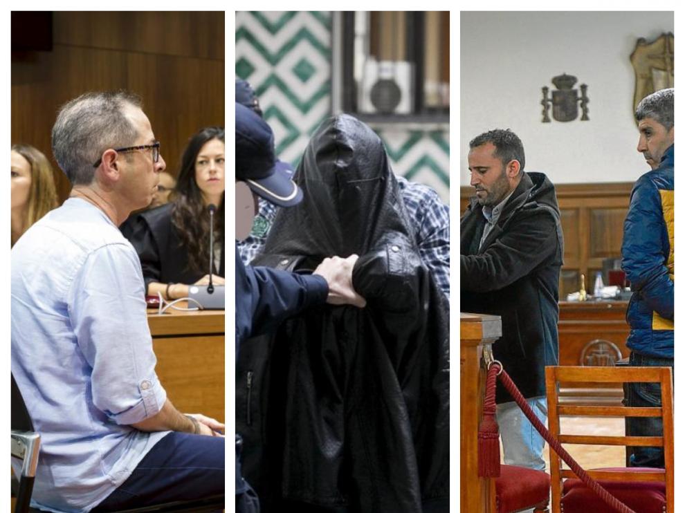 De izquierda a derecha, los autores del crimen de Ricla, de la calle Contamina y de Fuentes Claras.