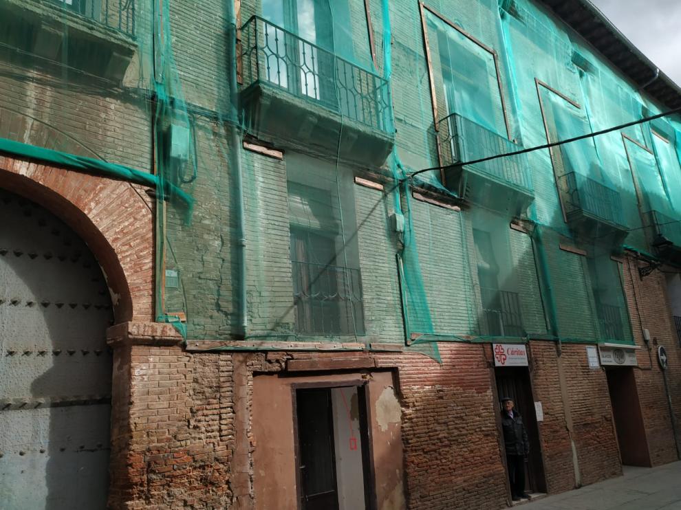 Obras de rehabilitación en la sede de Cáritas en Calatayud.