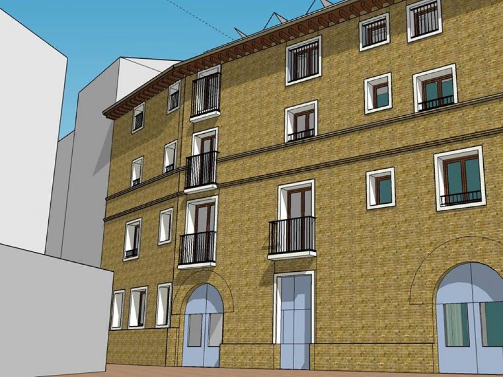 Recreación de las viviendas compartidas para jóvenes que proyecta Ecocivic en Zaragoza.