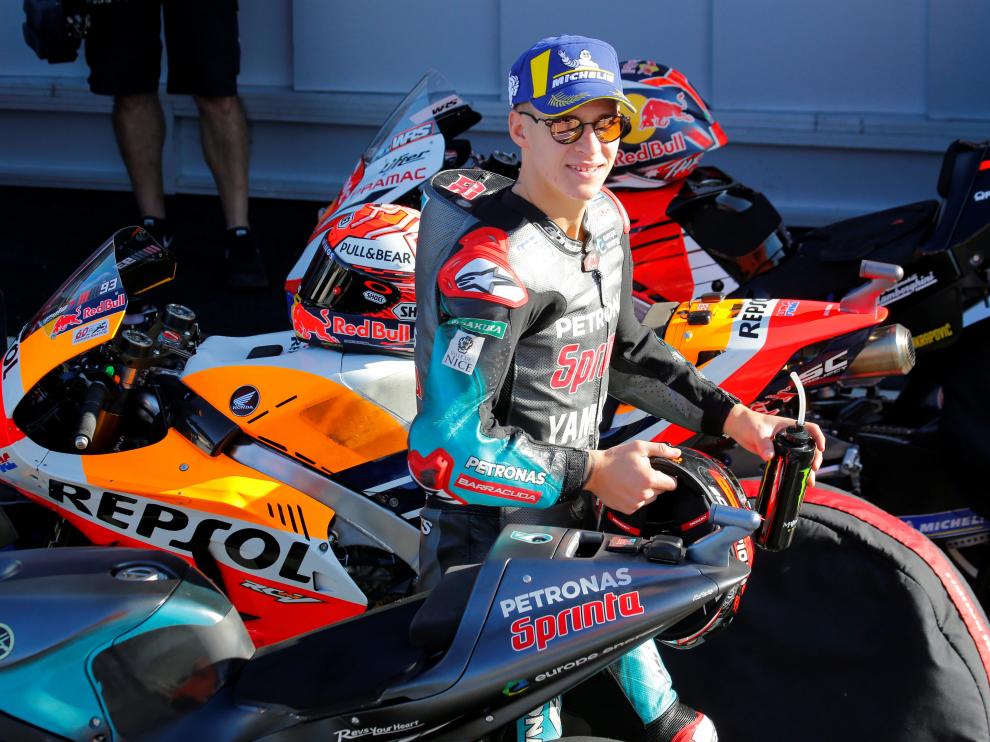 Fabio Quartararo, instantes después de conseguir la pole en Cheste