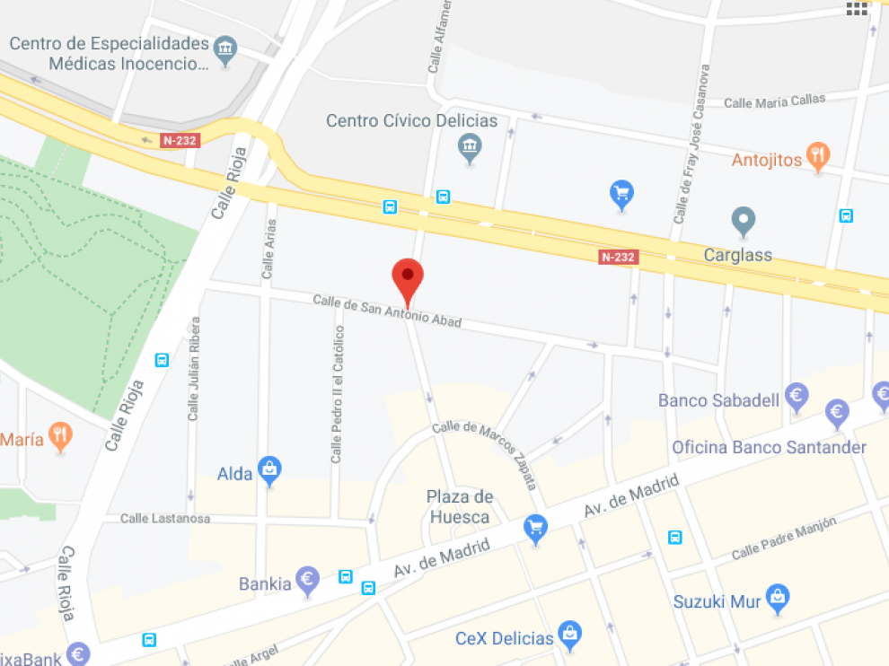 Calle de San Antonio Abad, en el barrio de Delicias.