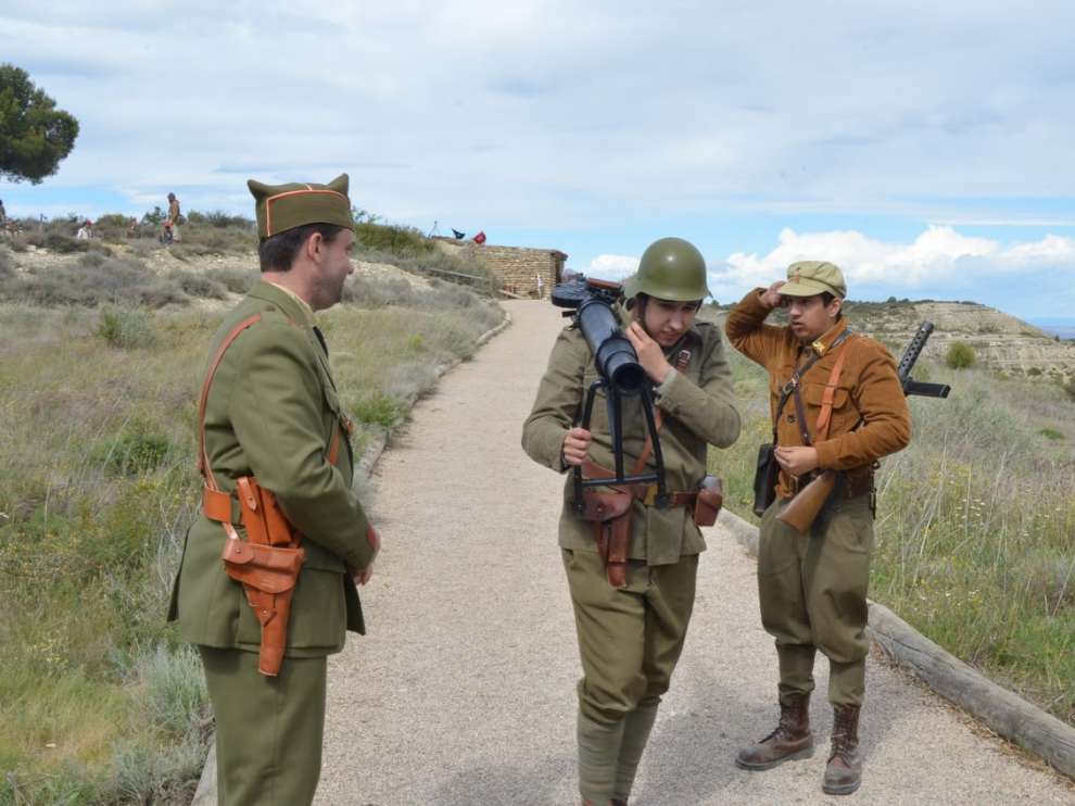 Recreación de la Guerra Civil en el Ruta Orwell por Primera Línea este año.