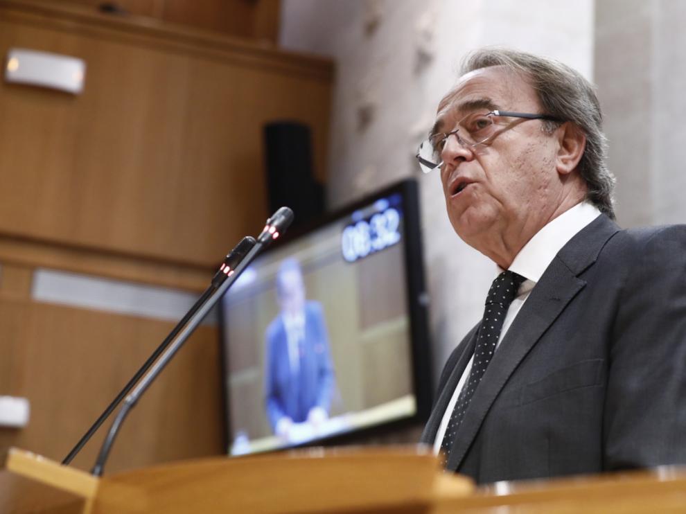 Carlos Pérez Anadón, este miércoles en el pleno de las Cortes