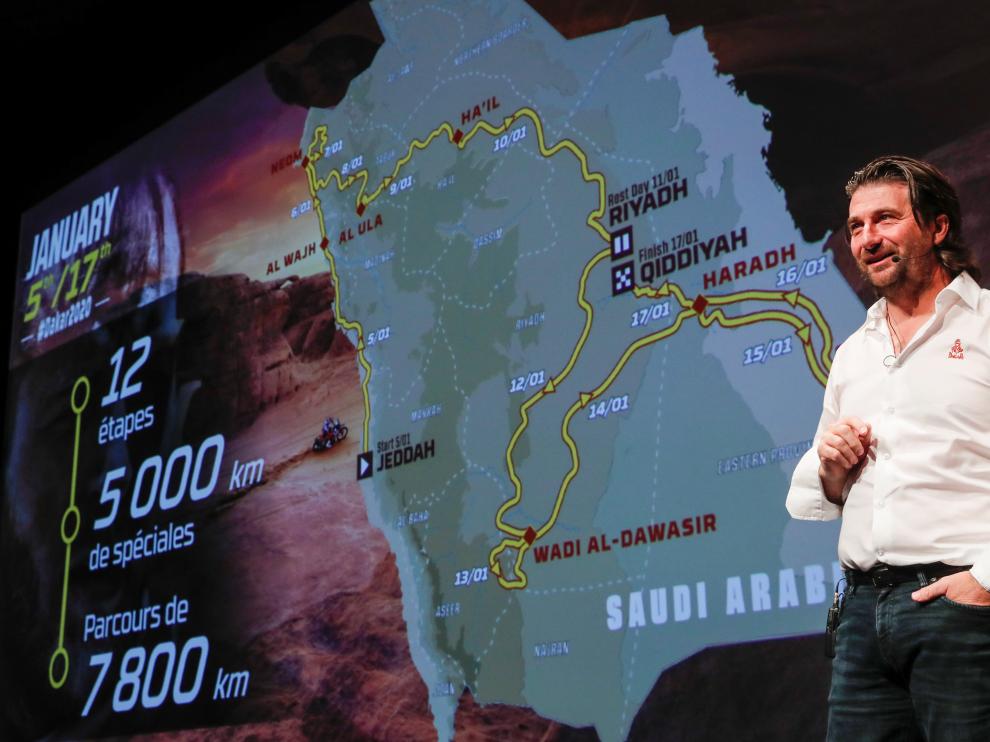 David Castera, director del Rally Dakar, durante la presentación de la edición de 2020 que se disputará en Arabia Saud