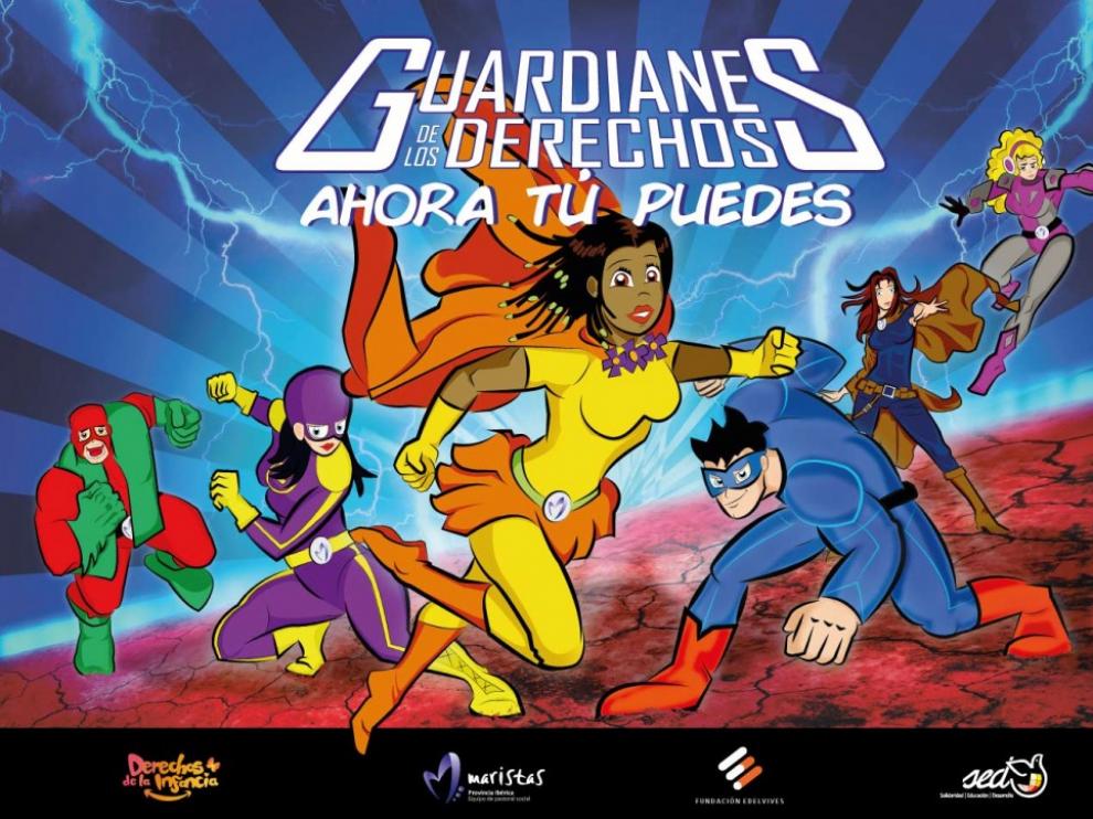 Póster de los ‘Guardianes de los derechos’, protagonistas de la campaña escolar.
