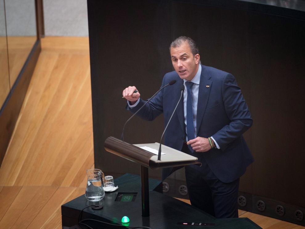 Ortega Smith, en su intervención de este miércoles en el pleno del Ayuntamiento de Madrid.