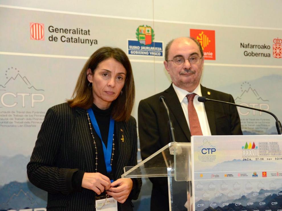 Budó y Lambán en la rueda de prensa posterior a la reunión de la CTP.