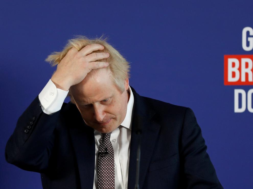 El primer ministro británico, Boris Johnson, en una comparecencia hoy en Londres.
