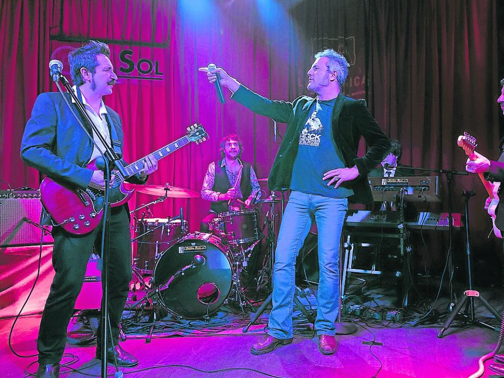 Carlos Tarque, en la grabación de uno de los programas en la sala El Sol de Madrid