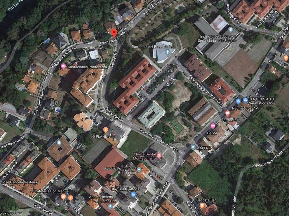 Barrio de Monte Porreiro, en Pontevedra, donde ocurrieron los hechos.