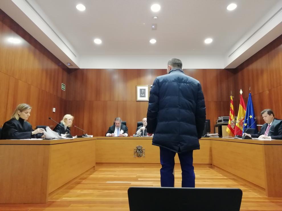 El acusado, durante el juicio celebrado este martes en la Audiencia Provincial de Zaragoza.